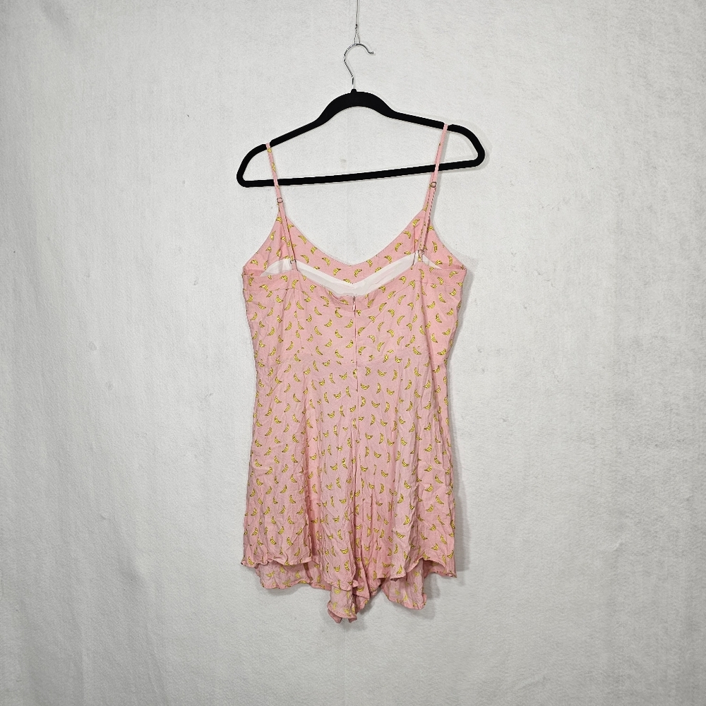 Zara Pink Banana Geometric Print Sleeveless Romper Large - Picture 3 of 12